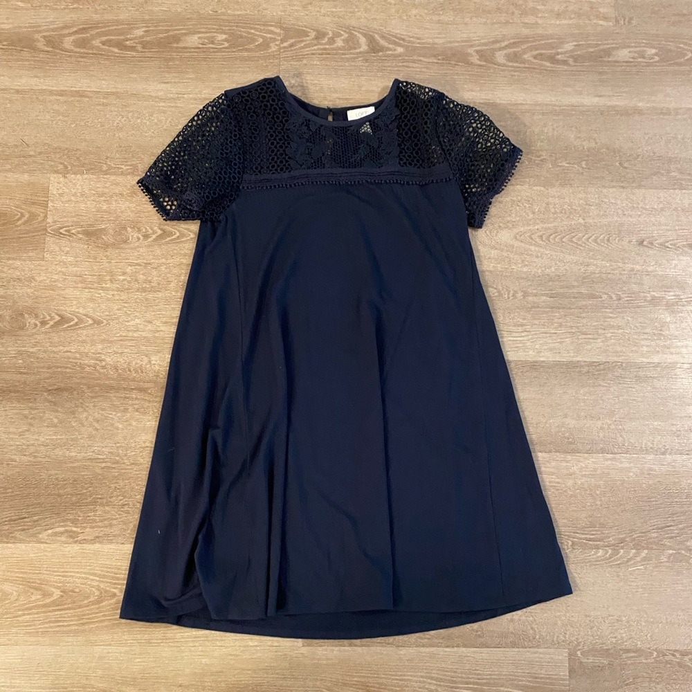 Blue dress with lace detail, M